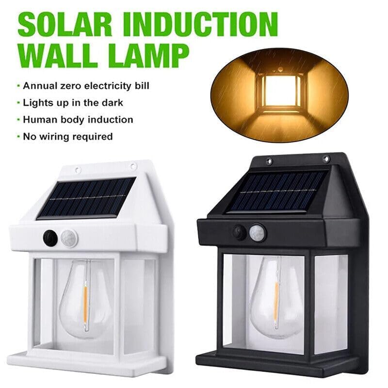 deevudi New Wireless Dusk to Dawn Motion Sensor LED Wall Sconce, Solar Light Outdoor Wall Light, Solar Lamp with Motion Sensor, Waterproof Outdoor Lamp for Garden, Patio, Yard (1 pc)